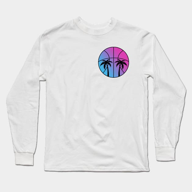 Miami Vice Beach Basketball - White Long Sleeve T-Shirt by BuzzerBeater00